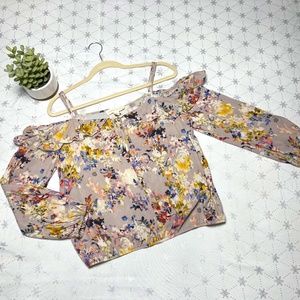 LOVESTITCH Cold Shoulder Floral Blouse - Medium